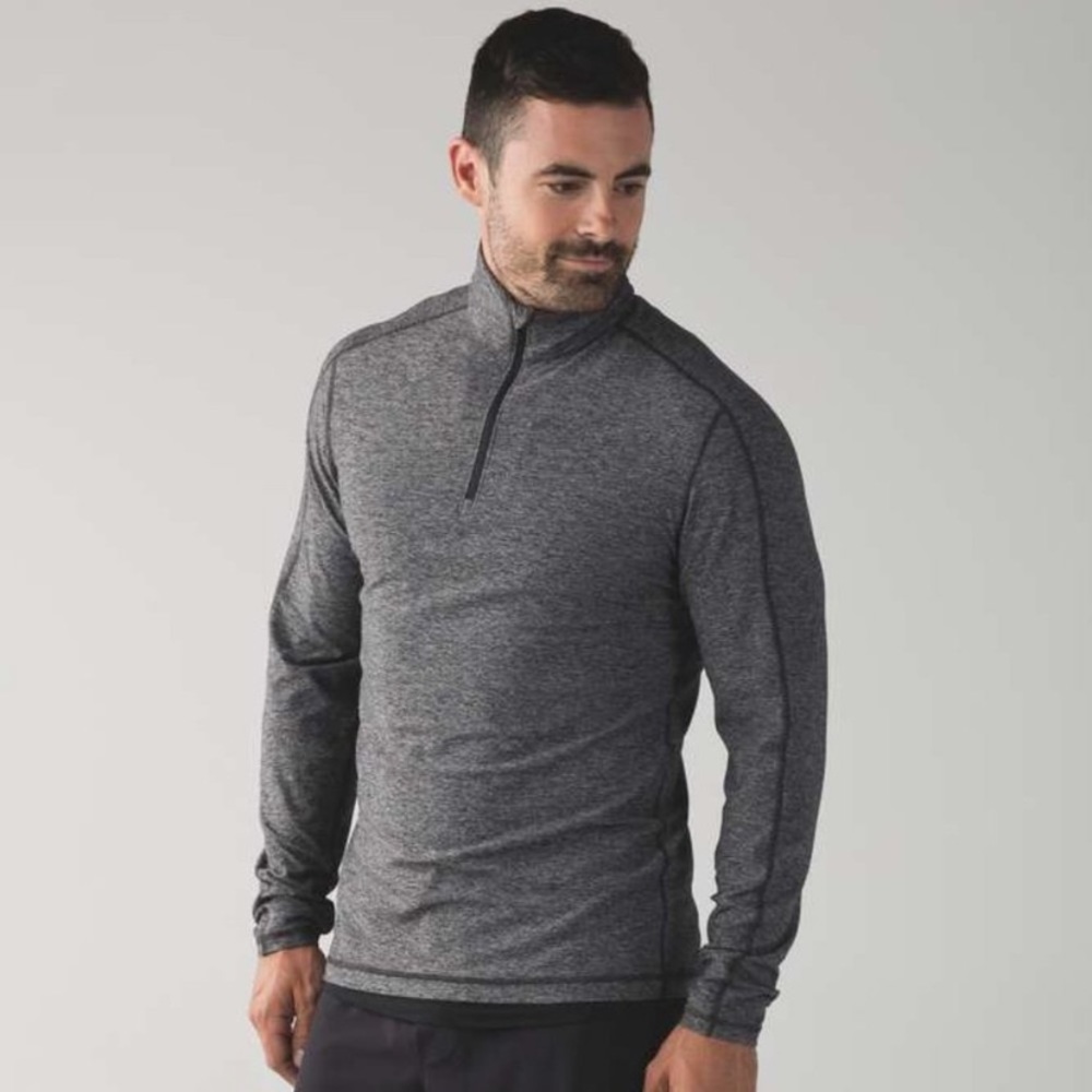 lululemon Surge Warm 1/2 Zip Heathered Black XXL